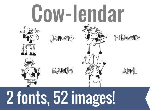 Cow-lendar Dingbats Font Review for Whimsical Branding