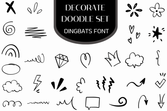 Decorate Doodle Set: A Versatile Dingbats Font for Editorial Design