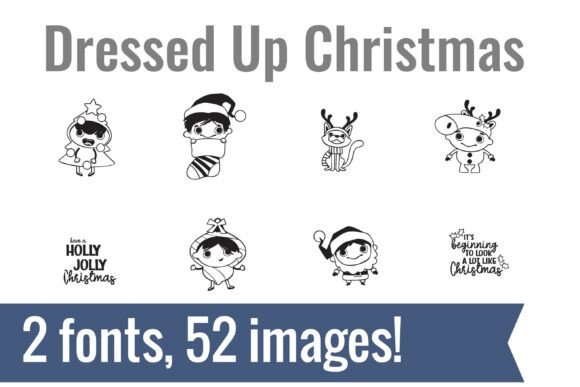 Dressed Up Christmas Dingbats Font for Holiday Crafts