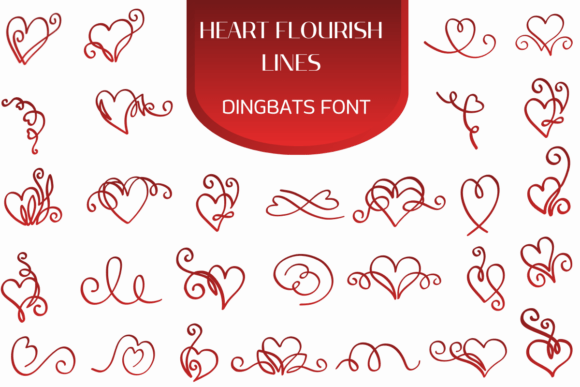 Heart Flourish Lines Font for Handmade Product Design
