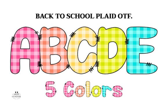 School Plaid Font for Playful Editorial Design