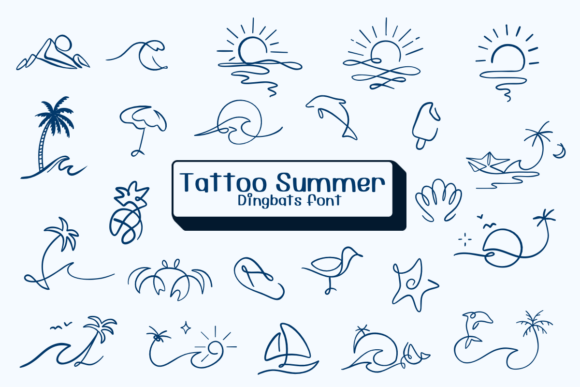 Tattoo Summer Font: Relaxed Dingbats for Web Design