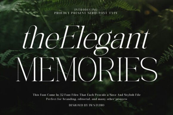 The Elegant Memories: A Serif Typeface for Editorial Design